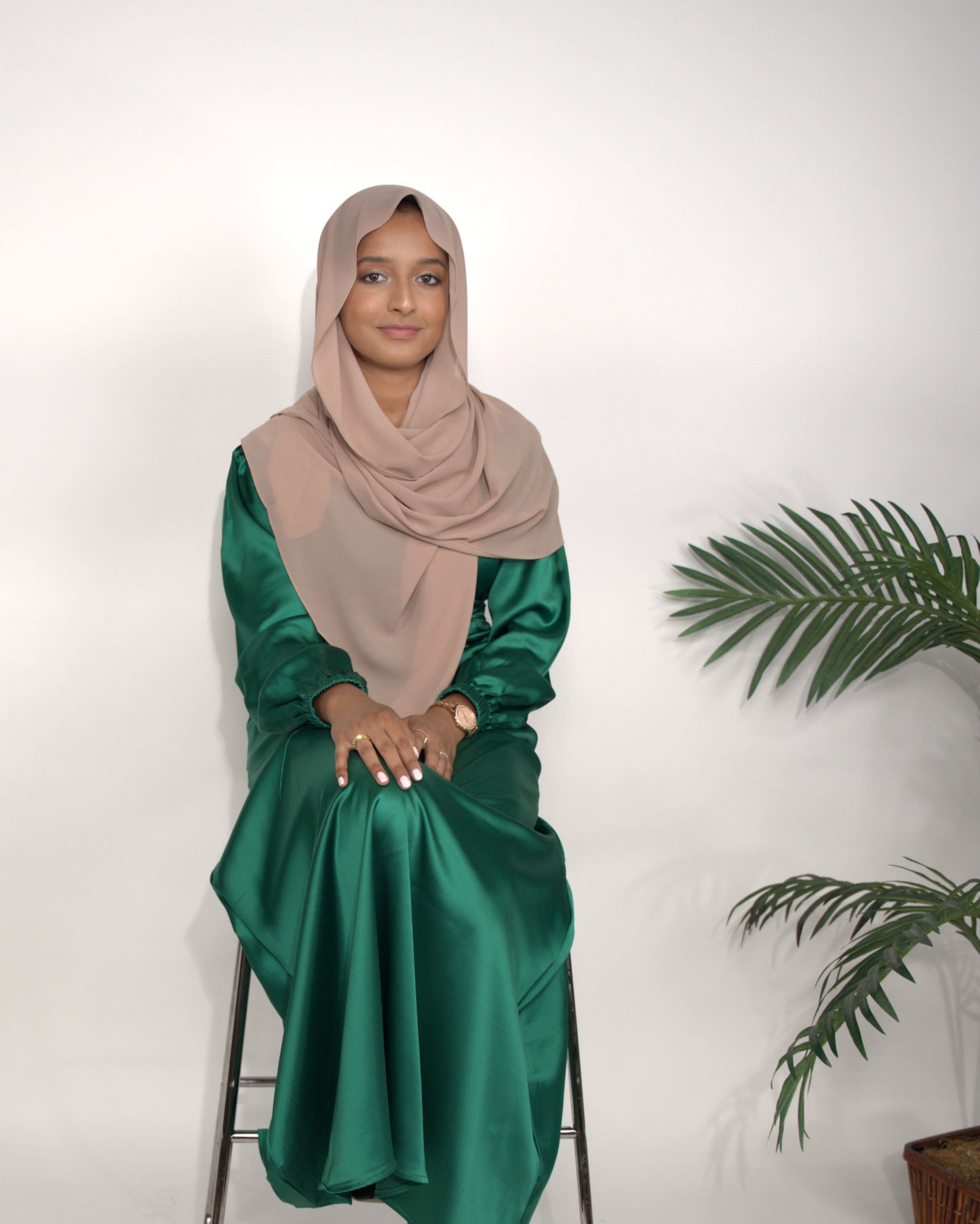 Evening Satin Dress Jade Green