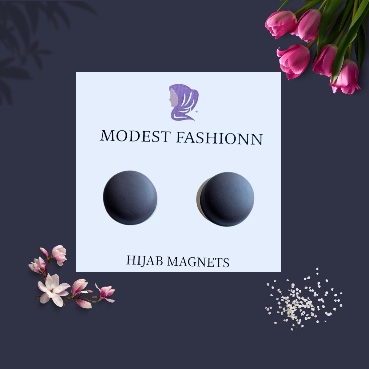 Matching Hijab Magnet Set - Black